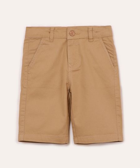 bermuda de sarja infantil com bolsos bege 4