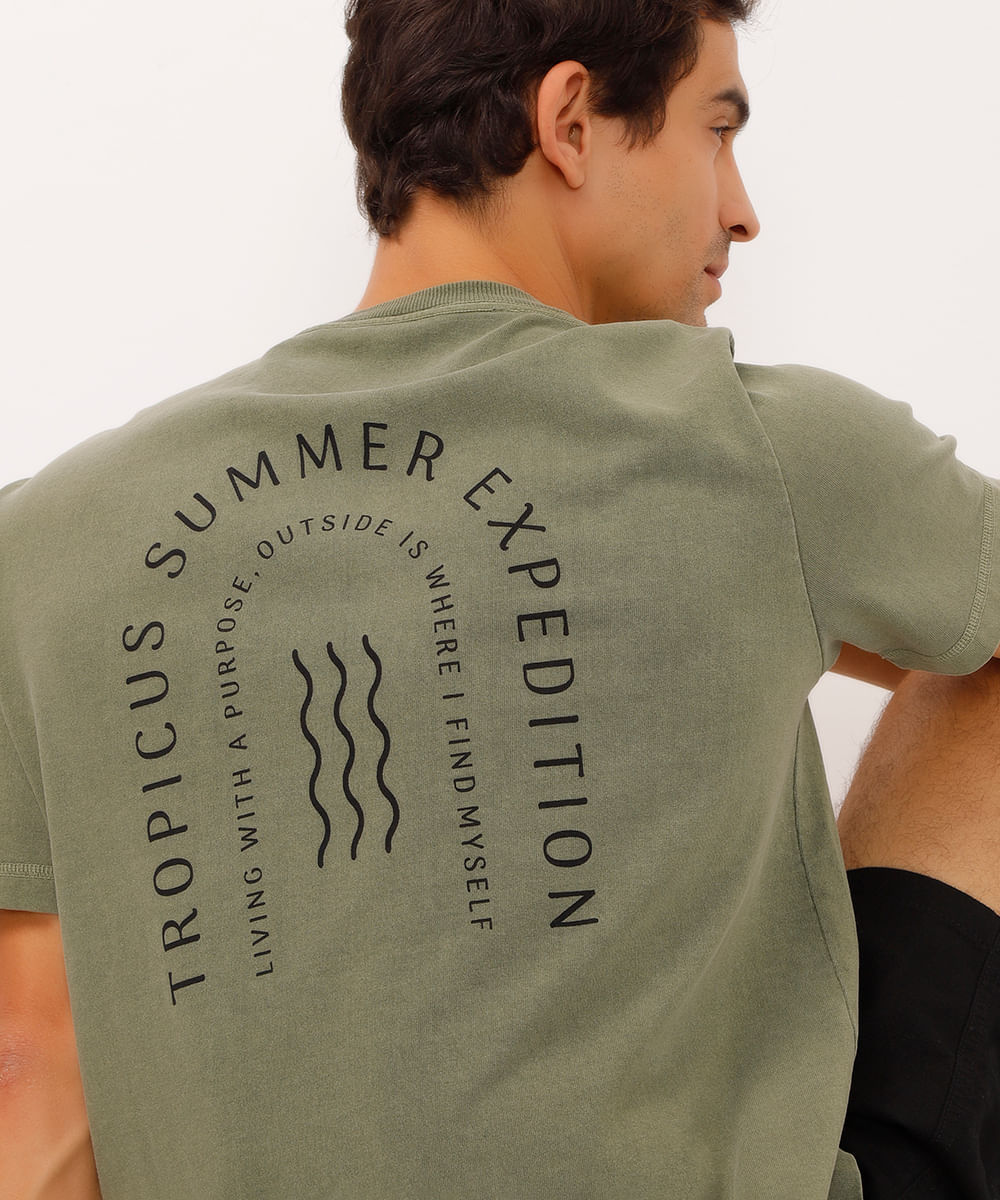 camiseta de algodão manga curta tropicus summer verde