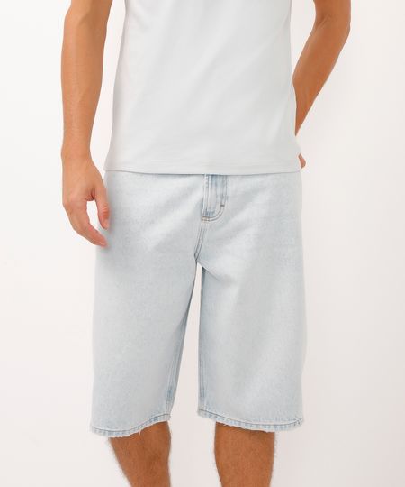 bermuda jeans skater azul 40