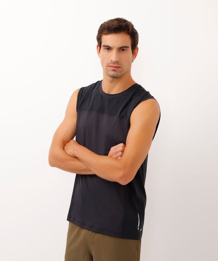 regata slim com recortes esportiva ace preta M