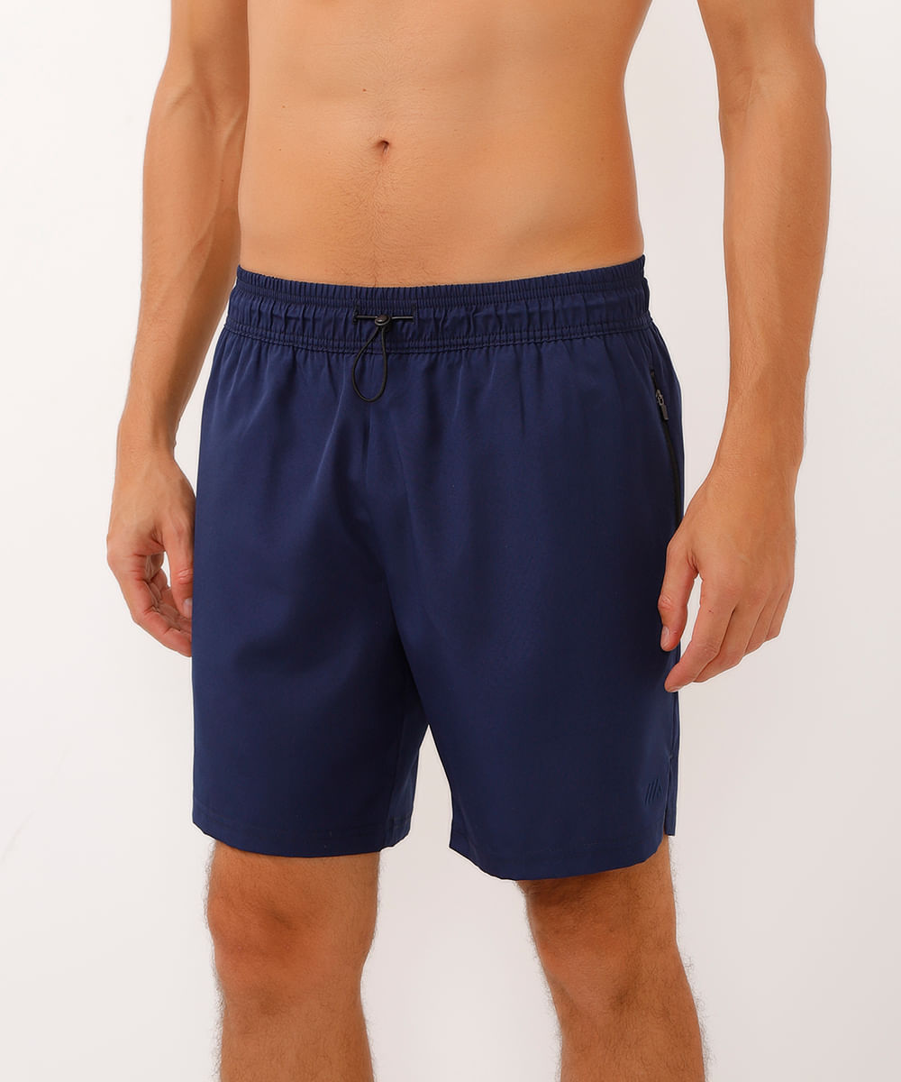short com compressão e bolsos esportivo ace azul