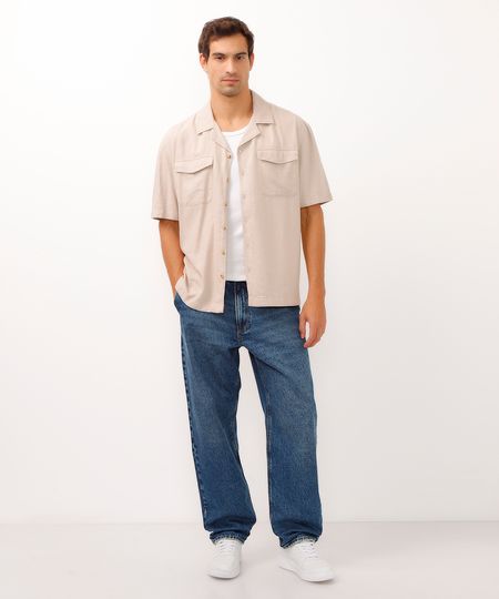 calça skater jeans com bolsos azul 40