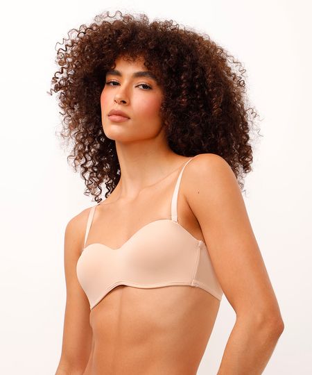 sutiã com bojo alça removível bege 46 sutiã com bojo alça removível bege 46