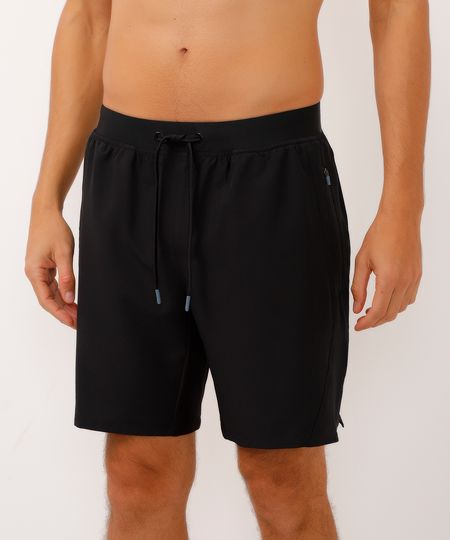 bermuda reta bolso com zíper esportiva ace preta P
