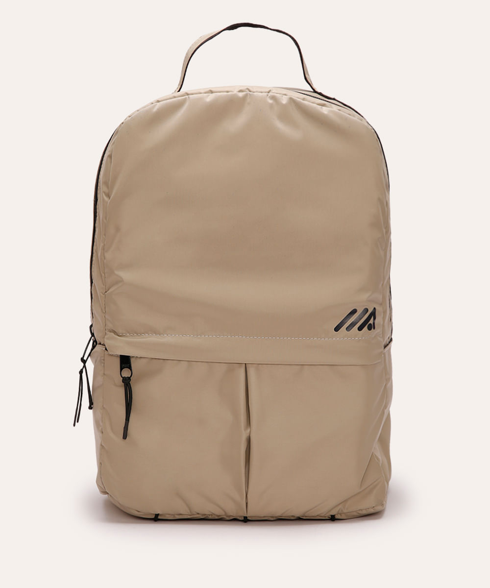mochila com bolsos esportiva bege