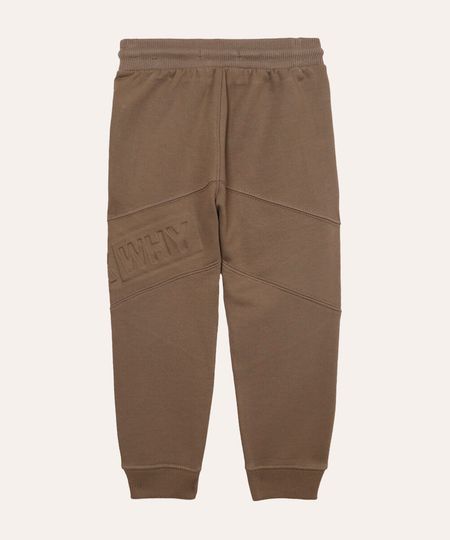 calça de moletom infantil com recorte e bolsos cinza 4