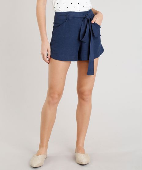 Short-Feminino-em-Linho-com-Faixa-para-Amarracao-Azul-Marinho-9184131-Azul_Marinho_1