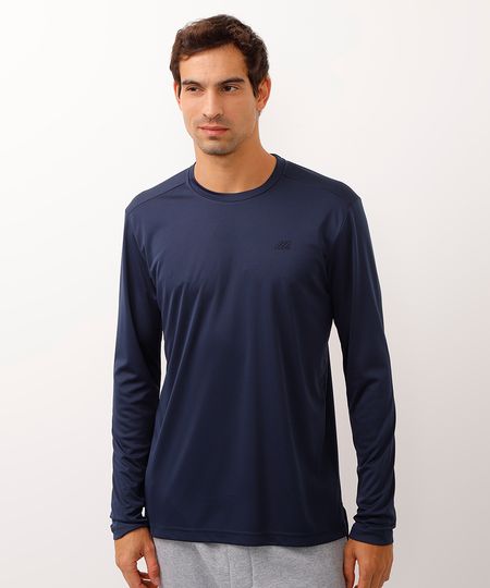 camiseta esportiva ace com proteção uv azul marinho P