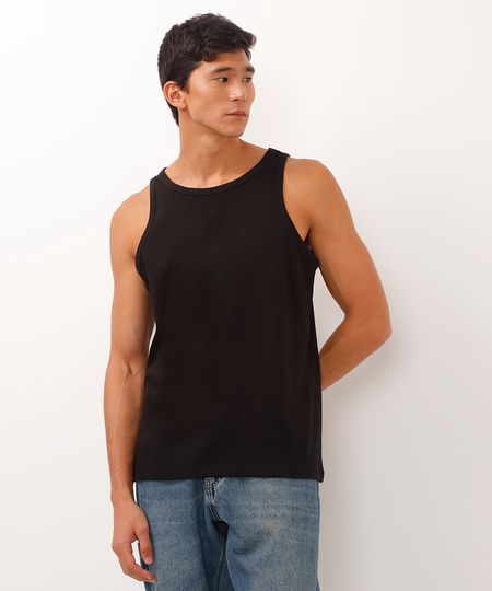 regata de algodão peruano bold preta M regata de algodão peruano bold preta M