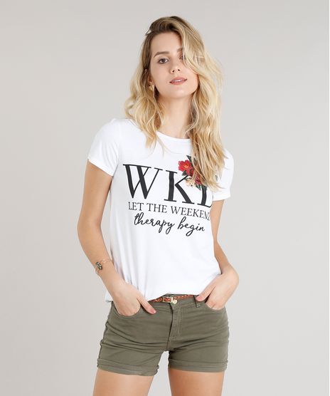 Blusa-Feminina--Weekend--com-Estampa-de-Flor-Manga-Curta-Decote-Redondo-Off-White-9250289-Off_White_1
