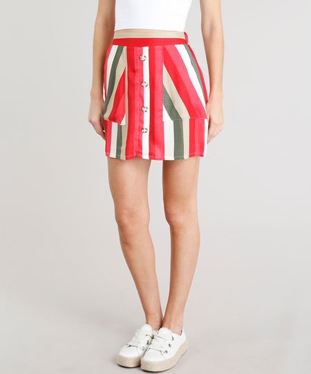 Saia-Feminina-Curta-Listrada-com-Botoes-Vermelha-9373840-Vermelho_1 Saia-Feminina-Curta-Listrada-com-Botoes-Vermelha-9373840-Vermelho_1