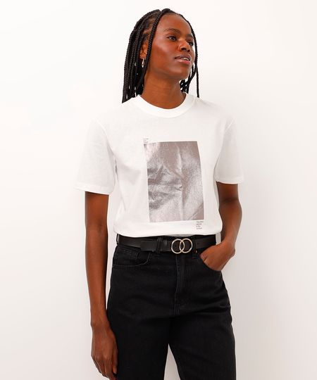 camiseta de algodão trust your inner strength off white PP