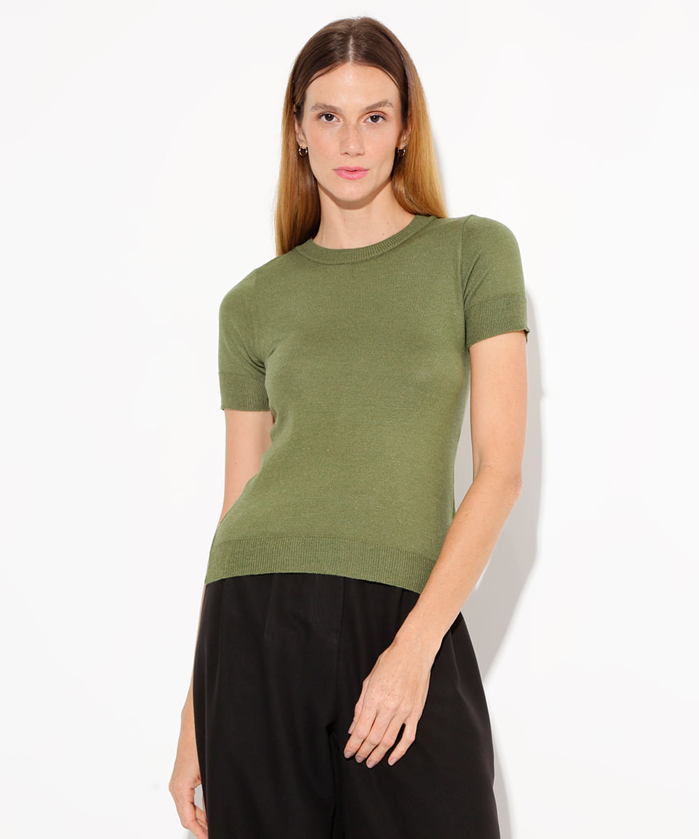 blusa de tricot mindset verde