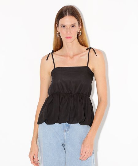 blusa balonê alça fina mindset preta GG