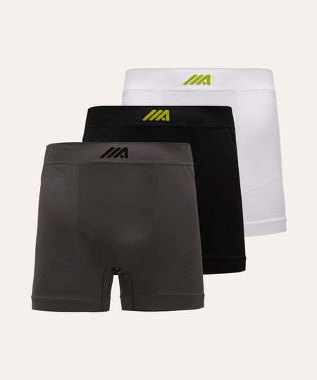 kit de 3 cuecas boxer com textura esportivo ace colorido P kit de 3 cuecas boxer com textura esportivo ace colorido P