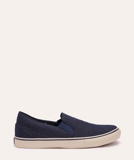 tênis slip on de sarja oneself azul 42 tênis slip on de sarja oneself azul 42