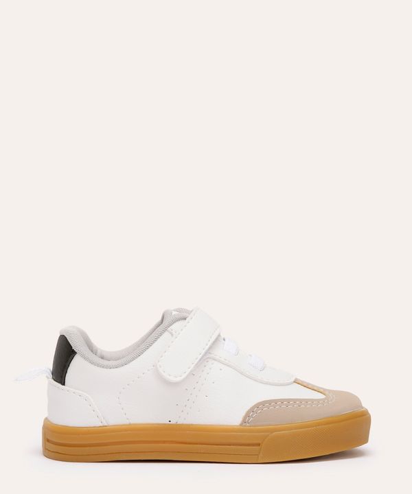 tênis infantil com velcro branco 26