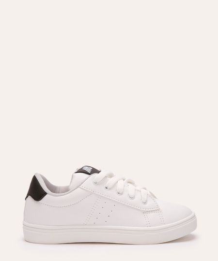tênis casual infantil com recorte ace branco 28