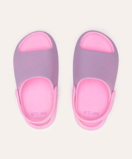 sandália infantil bicolor com brilhos lilás 21