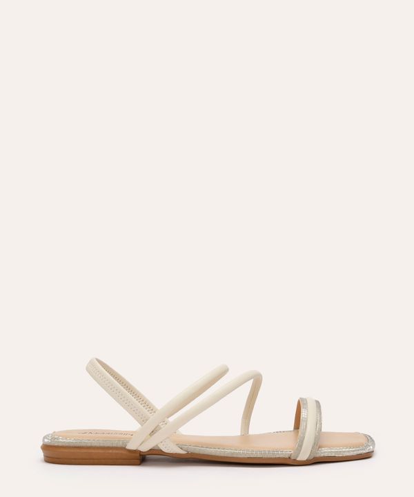 rasteirinha mississipi com tiras e brilhos off white 38