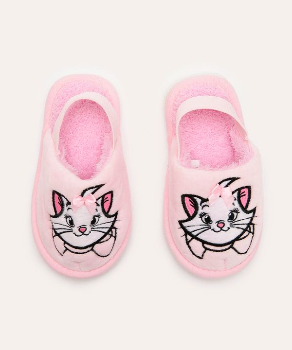 pantufa infantil de pelúcia marie rosa 33-34