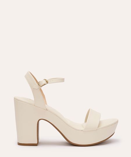 sandália via uno com tiras off white 35 sandália via uno com tiras off white 35