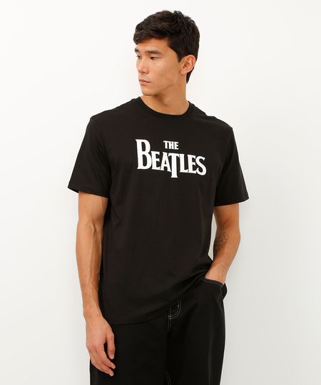 camiseta comfort de algodão the beatles preta XG