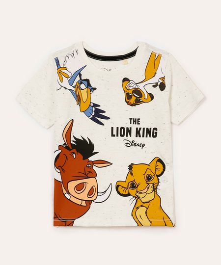 camiseta de algodão infantil o rei leão branco 1