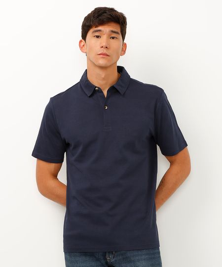 polo comfort texturizada azul marinho P polo comfort texturizada azul marinho P