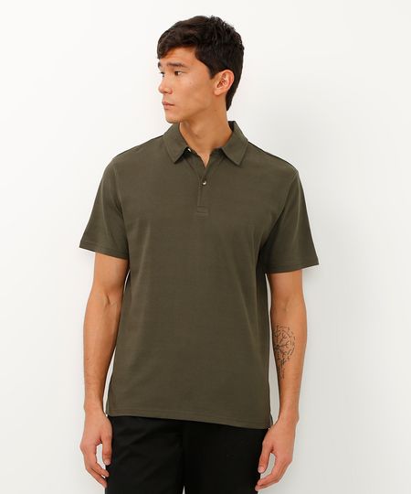 polo comfort texturizada verde militar P polo comfort texturizada verde militar P