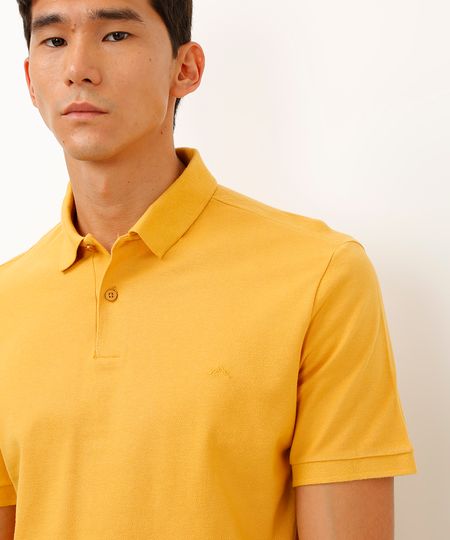 polo básica manga curta - mostarda G polo básica manga curta - mostarda G