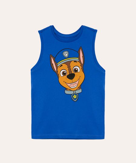 camiseta de algodão infantil patrulha canina manga curta azul 1