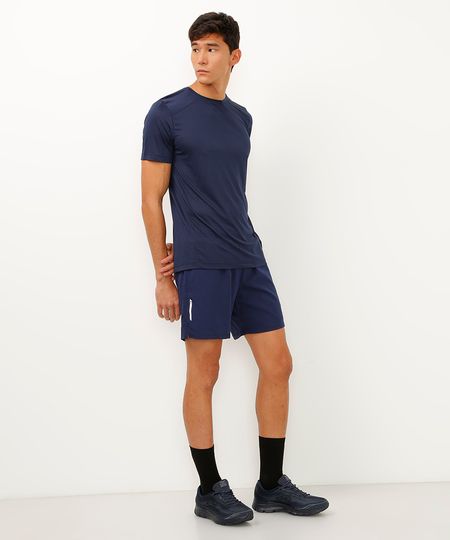 short com forro e elástico esportivo ace azul marinho P