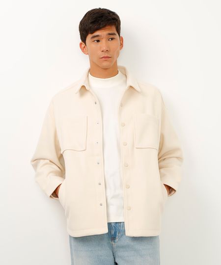 jaqueta shacket com bolsos off white PP