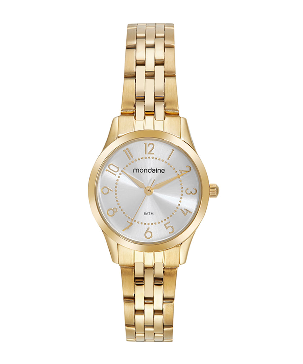 relógio analógico mondaine 32726LPMVDE1KA dourado