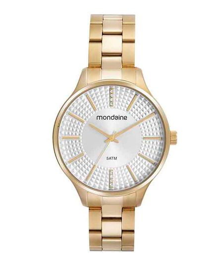 relógio analógico mondaine 32535LPMKDE1K1 dourado UNICO