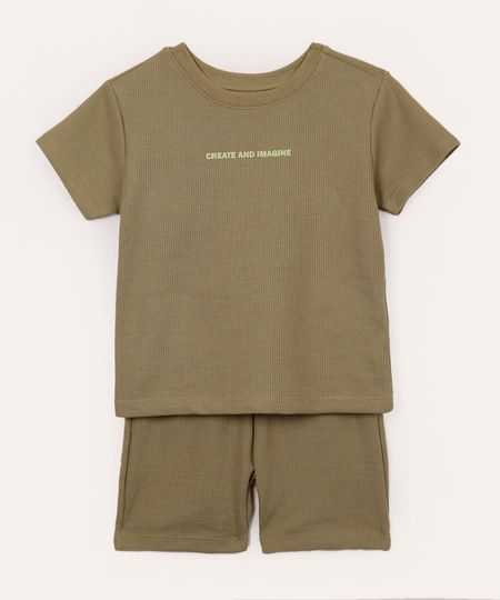 conjunto de algodão infantil create and imagine verde 2