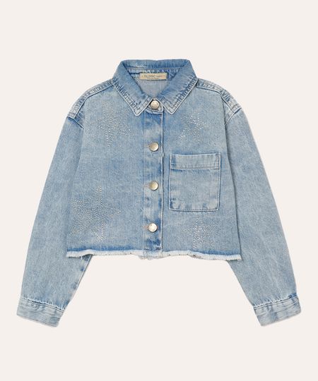 jaqueta jeans infantil com estrelas azul 4