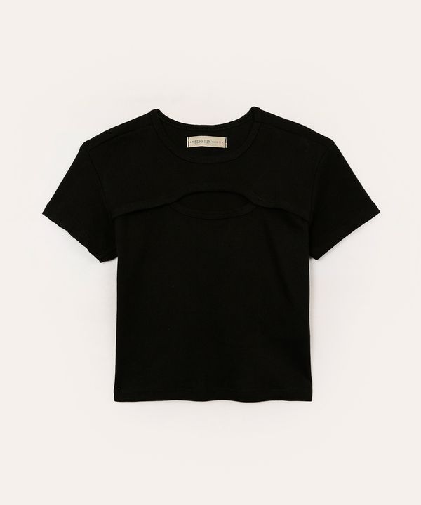 blusa cropped de algodão com recorte juvenil preta 12