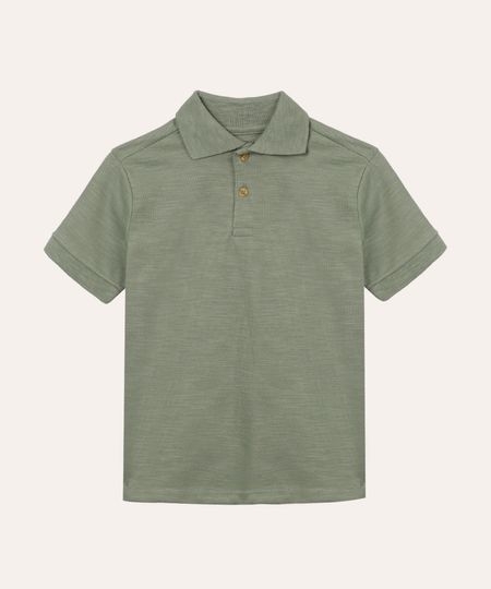 polo de algodão infantil verde 4