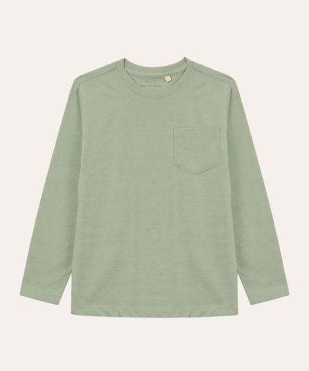 camiseta infantil com bolso manga longa verde 10