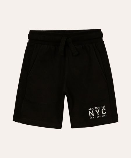 short de moletom infantil nyc preto 6
