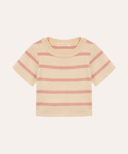 blusa de tricot infantil listrada rosa 3