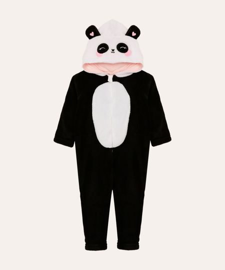 macacão de pelúcia infantil panda off white 1 macacão de pelúcia infantil panda off white 1