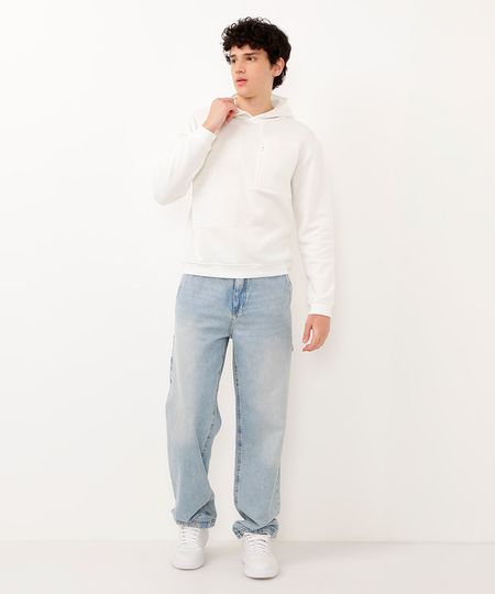 blusão de moletom juvenil alto relevo bolso zíper off white 12
