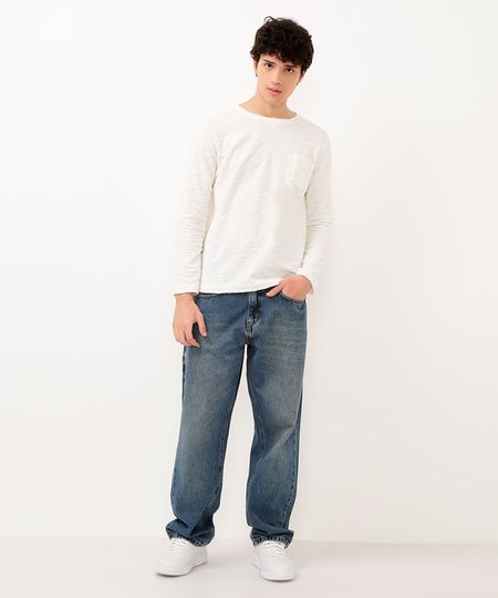 camiseta juvenil manga longa com bolso off white 10