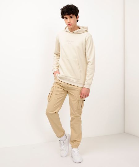 calça cargo juvenil com bolso bege 10