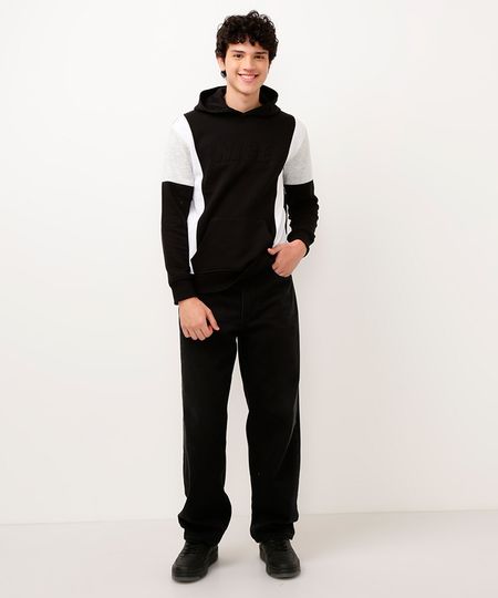blusa de moletom juvenil com capuz preta 12