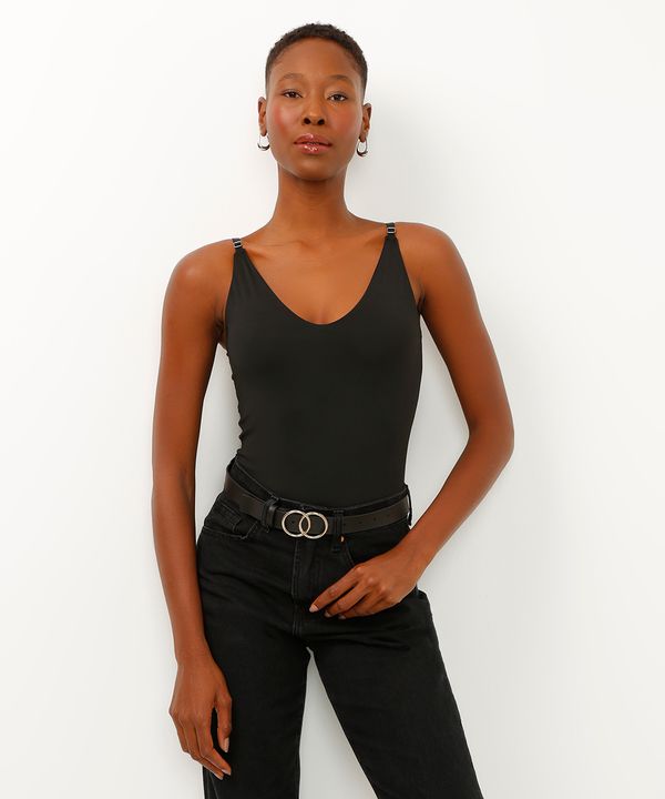 body decote v alça fina preto G
