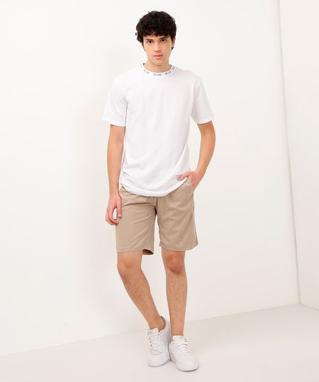 camiseta de algodão juvenil belive manga curta off white 10